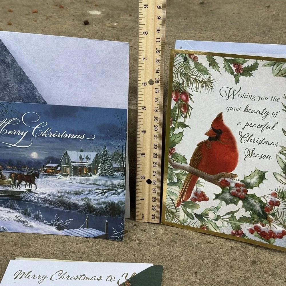 Set Of‎ 5 Christmas Collection Christmas Cards Shiny Holiday Supplies